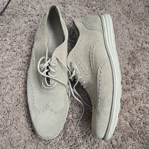 Cole Haan Men's Tan Suede Wingtip Shoes